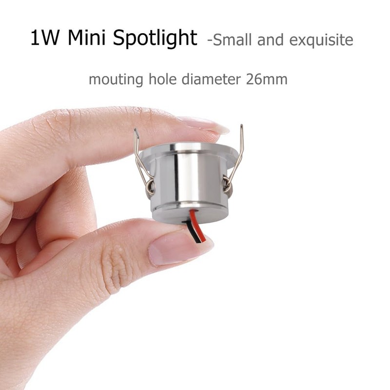 Scpopfer 2Pack 1W Mini Spotlights Recessed Ceiling Showcase Display Under-Cabinet