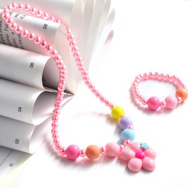 Hifot Children's/Girls’ Jewellery and Plush Handbag, Necklace, Bracelet, Ring, Hair Clips, Handbag, Fashion Jewellery, Party Favour, Gift, for Dressing Up and Pretend Play