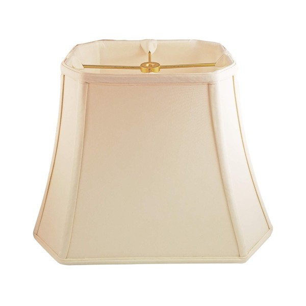 Royal Designs Rectangle Cut Corner Lamp Shade, Eggshell, (8 x 12) x (14 x 20) x 14.25