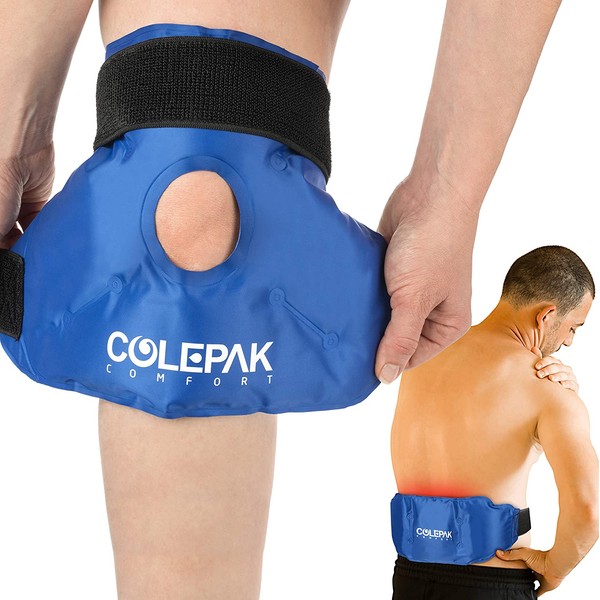 Reusable Gel Ice Packs Hot or Cold Packs Knee Wrap & Back Ice Pack, 2 Pack, Great for Surgery & Back Pain
