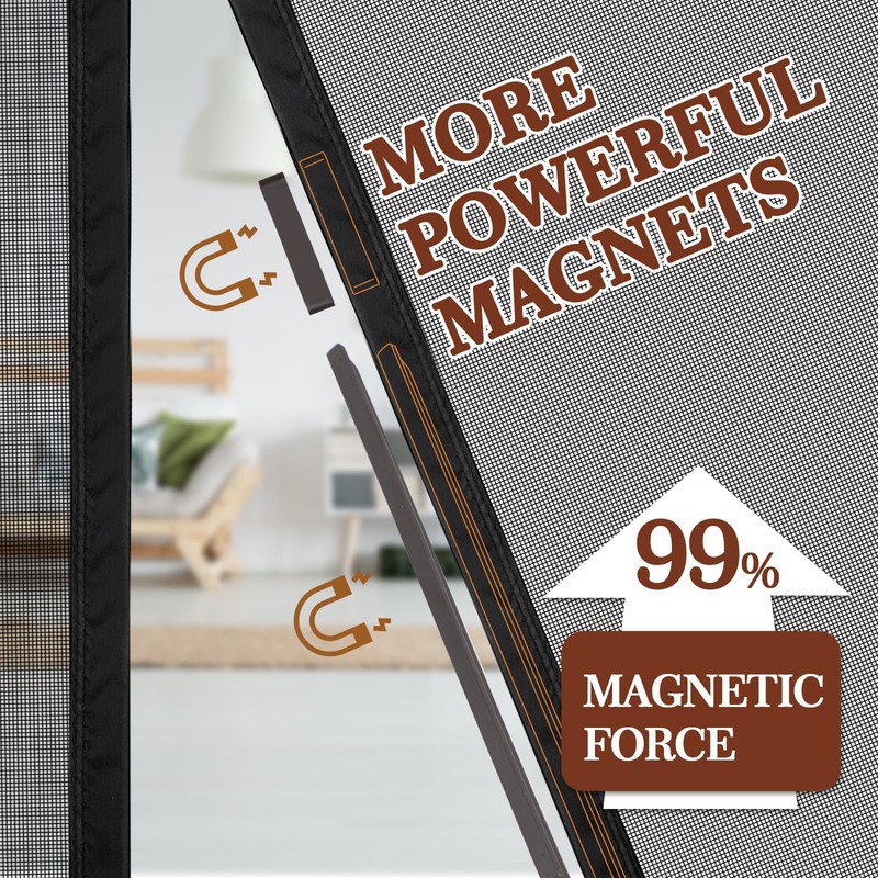 Yotache Fiberglass Magnetic Screen Door Fits Door Size 30 x