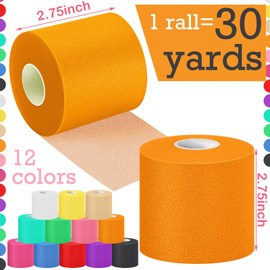 12 Pieces Foam Prewrap Athletic Tape Sports Wraps Prewrap and Athletic Tape Pre Wrap Tape Breathable Sports Tape Pre Wrap for Running Hiking Hair (Assorted Colors)