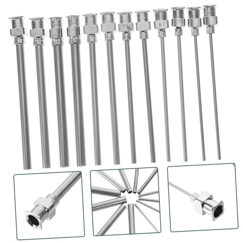iplusmile 12pcs Stainless Steel Blunt Tip Dispensing Needles Set for