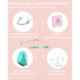 Liberty Angels - Gemstone / Natural Stone Bracelet with 925 Silver Beads and Genuine Opal - Pearl Bracelet with Certificate, Sterling Silver Stone