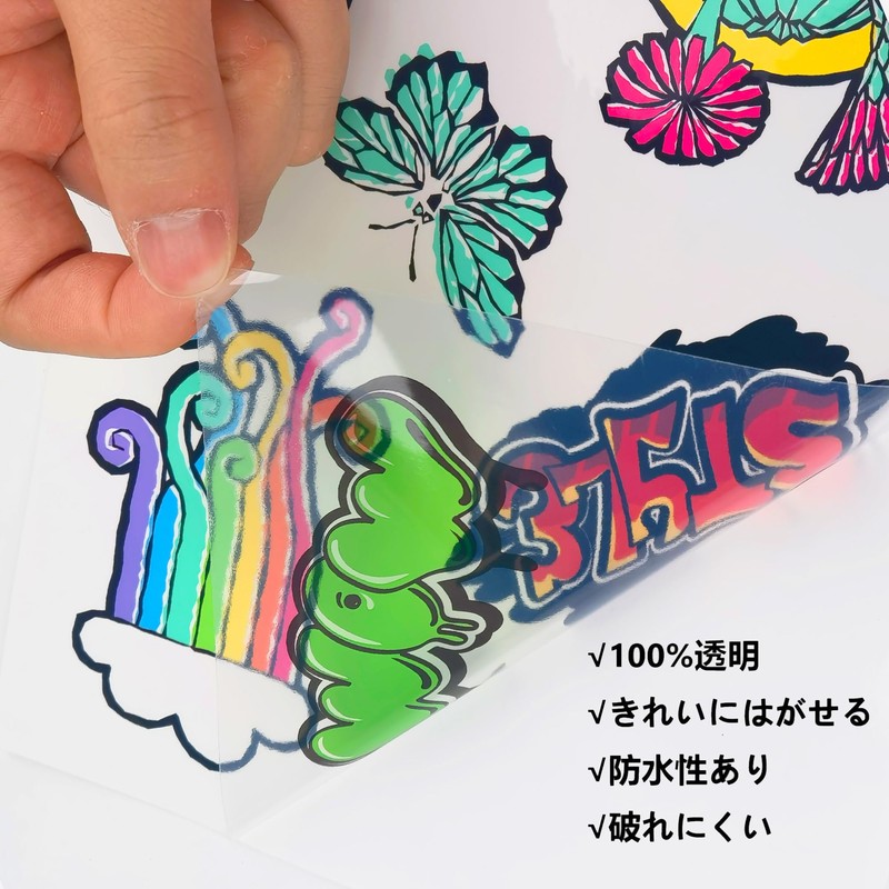 A-SUB Label Stickers Glossy Film Transparent Water Resistant Color Laser