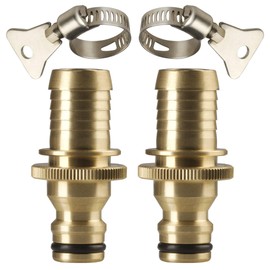 GORILLA EASY CONNECT Quick Connect Garden Hose Repair Kit Barbs with Integrated Male Quick Connector and Included Hose Clamps