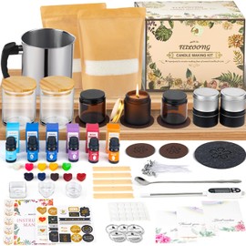 FEILOONG Candle Making Kit for Adults Beginners, Complete Candle Making Supplies Include Soy Wax, Candle Jars, Scents, Wicks & More, DIY Starter Candle Making Full Set, Arts Crafts Kit