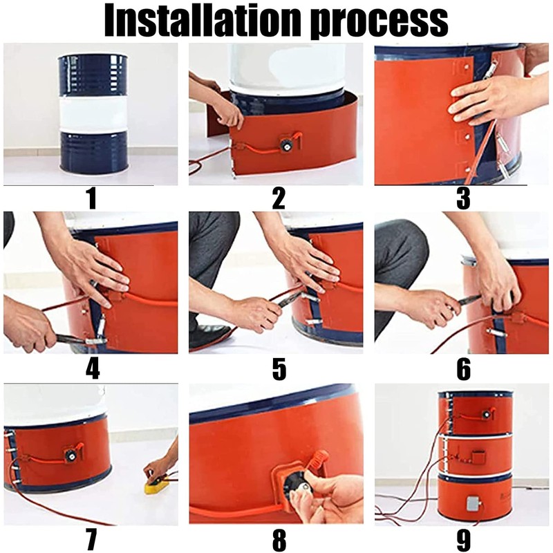 Drum Pail Heater Pad 55-Gallon - Nopwer Silicone Barrel Heat