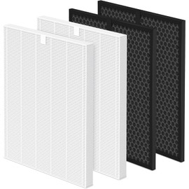Fealixgener 5510 5520 Replacement Filter Q Compatible with Winix 5510 and 5520 Air Purifier, 2 x HEPA + 2 x Activated Carbon Combo for Dust Pollen Pet Smoke, Part# 1712-0123-00