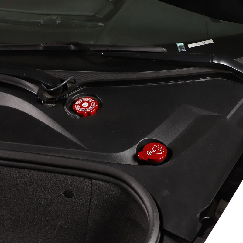 Unbranded 4PCS Red Alloy Engine Oil Cap Radiator Water Tank
