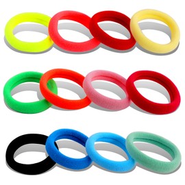 120PCS DWKFEOQ Hair Ties for Women Girls, Elastic Ponytail Holders, Cotton Seamless Hair Bands, No Damage for Thick Hair, 1.8 Inch in Diameter (12 colors)