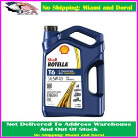 Shell Rotella T6 Full Synthetic 5W-40 Diesel Engine Oil, 1 Gallon