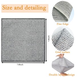 XINGJIEYUN 10PCS Double Wet and Dry Wire Dishcloth, Stainless Steel Scrubber, Multi-Purpose Wire Miracle Cleaning Cloths, Non-Scratch, for Powerful Cleaning of Cookware and More.