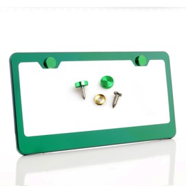 Electric-Plating Color Mirror Polished T304 Stainless Steel License Plate Frame (Green)