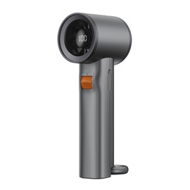 UCLOUDSOME Portable Handheld Personal Fan, 100 Gear Speeds Adjustable Turbo Fan, 3000mAh Type-C Rechargeable Battery Operated, LED Display, Plastic Shell for Office Travel- Grey