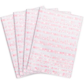 MR FIVE 100 hojas de papel de seda rosa con patrón dorado a granel, 20 x 14 pulgadas, papel de seda rosa para bolsas de regalo, papel de seda rosa para cumpleaños, vacaciones, bodas, baby shower, día