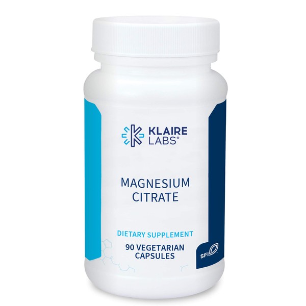 Klaire Labs Magnesium Citrate - 150mg Daily Citrate Complex for Metabolism, Relaxation & Bone Support - Readily Soluble Magnesium Supplement - Hypoallergenic (90 Capsules)