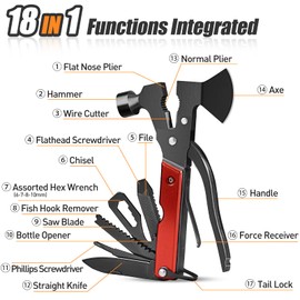 BIIB BIIB Geschenke fr M?nner, 18 in 1 Multifunktionswerkzeug Vatertagsgeschenk, Papa Geschenk Camping Gadgets Weihnachtsgeschenke fr M?nner, Geburtstagsgeschenk fr M?nner Geschenk fr Ihn