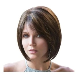Jf Pelo Corto Natural | Peluca Cabeza Onda Cabello Recto