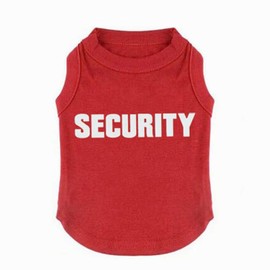 Dog Shirt Tee Shirts Puppy Summer Clothes Tank Top Vest SECURITY Sweat Shirt for Small dog Medium Cat (M, Red)