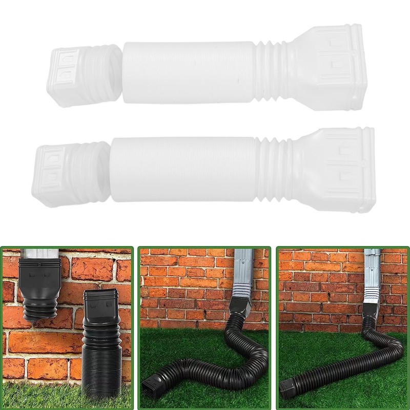 2 Set Gutter Downspout Extension Flexible 21in to 58in Drainage