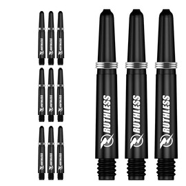 Ruthless Deflectagrip Dart Stems | Durable Nylon Shafts with Springs | Black | Medium (3 Sets)