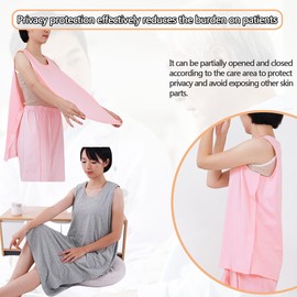 Siomlana Women Summer Tear Away Vest,Post Surgery Magic Stickers Shirts,Paralyzed Bedridden Patient Clothing,Post-op Care Shirt for Fracture Surgery Patients