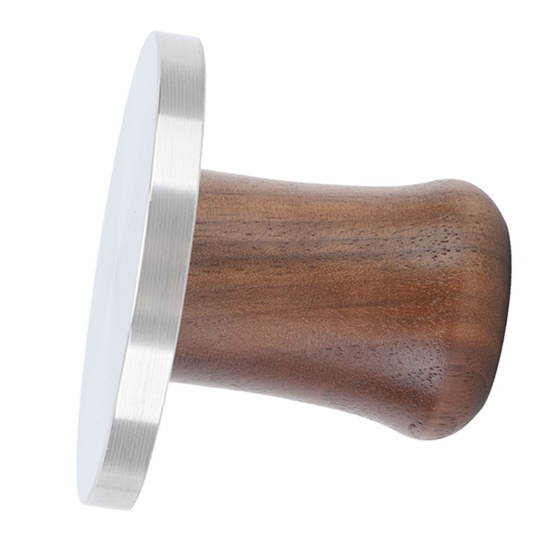 Wood Handle Coffee Tamper Stainless Steel Press Detachable Flat Base