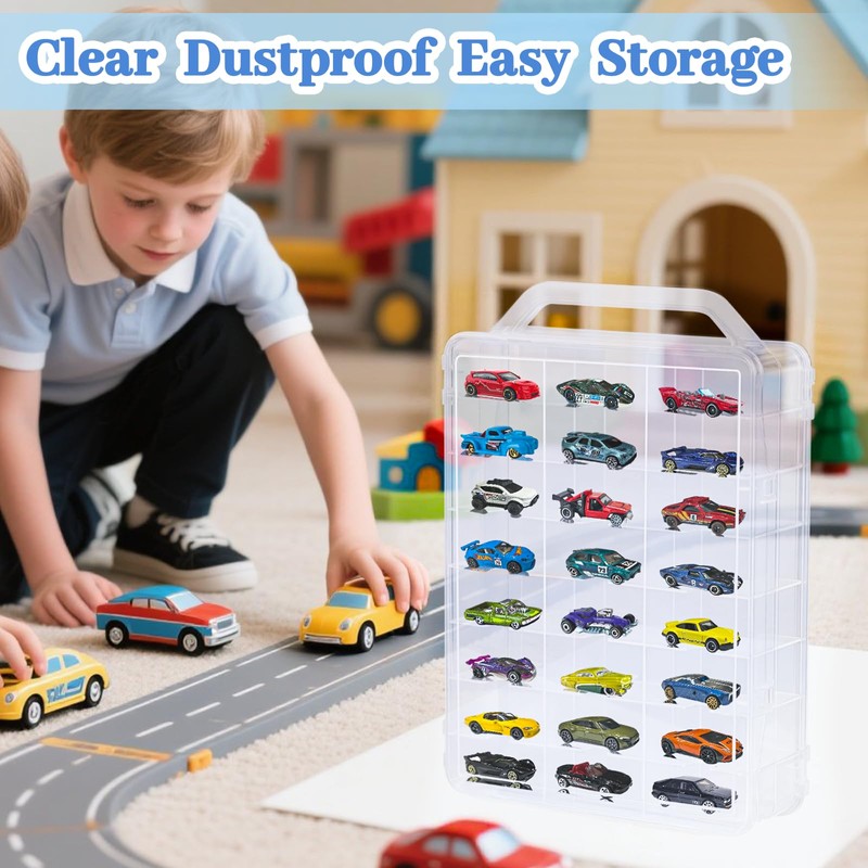 Ngdiluxury Double Sided Storage Case for Hot Wheels Storage with