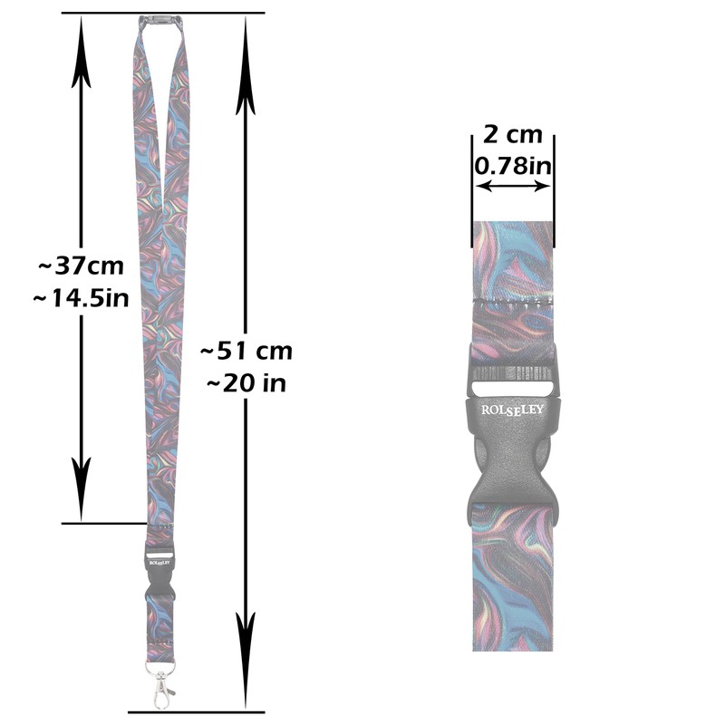 ROLSELEY Multicolour Lanyard Neck Strap with TIE DIAGONAL STRIPES pattern