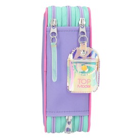 Depesche 11213 TOPModel Miami Design Filled Pencil Case Approx. 7.5 x 13 x 20 cm with 3 Compartments and Pens from Lyra, Ruler, Scissors, Glue and a Secret Pocket