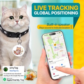 Cat Tracker-Airtag Cat Collar-Cat Tracker Collar-Pet Tracker | Android and iOS Universal | No Monthly Fee | No Charging Required | Waterproof | Works with Any Collar