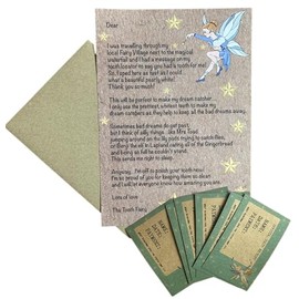 UNIQUEPGIFTS Tooth Fairy Letter And Certificates, First Tooth Fairy Visit, Tooth Fairy Accessories Boys And Girls, Tooth Fairy Gift, Unpersonalised (Tooth Fairy Letter and 6 Certificates)