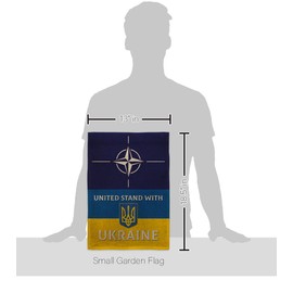 Ukraine Flag NATO Stand with Ukraine Burlap Garden Flag-Set Wall Hanger Support Cause Ukrainian House Decoration Banner Small Yard Gift Double-Sided, Made in USA
