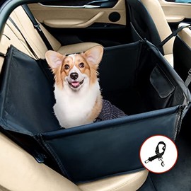 Winbate Dog Car Seat for Medium Dogs, Waterproof Scratchproof High Quality Rear Dog Booster Seat, Dog Hammock Car Seat with Dog Leash Pockets for SUVs, Cars and Trucks Travel,19" x 23"x 19"