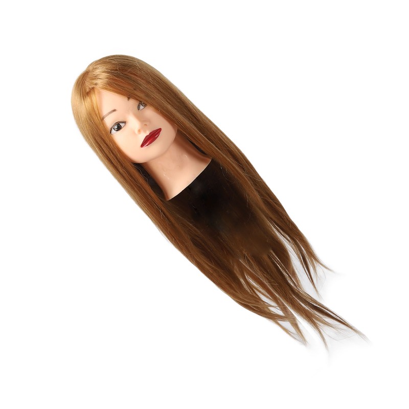 Hairdressing Mannequin Head 85 Percent Real Hair Flexible Multipurpose Hair