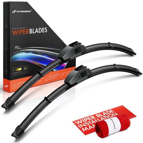 A-Premium Pack of 2 Front Windshield Wiper Blades with Wear