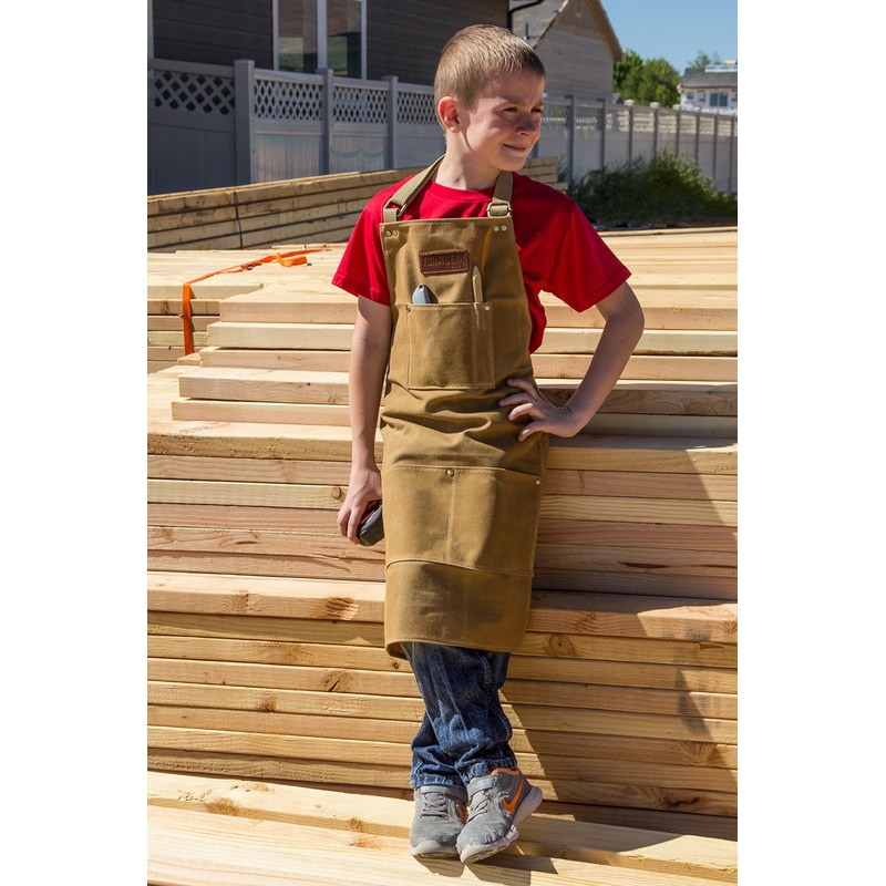 TorxGear Kids Child's Work Apron - Waxed Canvas Tool Apron