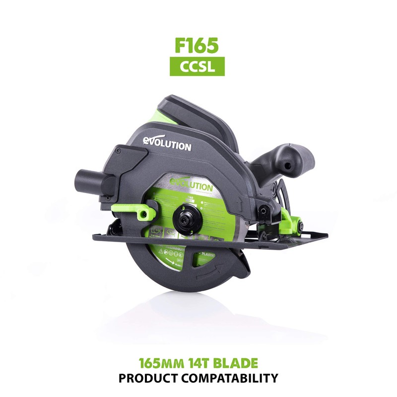 Evolution Power Tools F165TCT-14T (Fury) Multi-Material TCT Blade Cuts Wood,