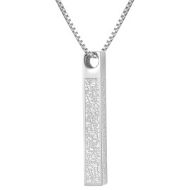 Qitian Islamic Jewelry Silver Arabic Calligraphy Bar Necklace for Men Muslim Jewelry Quran Pendant Ayatul Kursi Necklaces Gifts