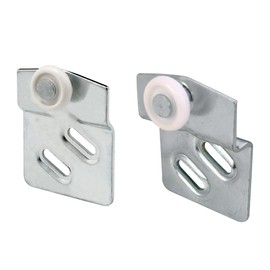 Prime-Line N 7537 Sliding Closet Door Roller Kit, 7/8 In. Wheel Dia., Convex (Round) Edge Plastic, Stamped Steel Construction, Includes 1/4 & 1/2 In. Offset Pairs, Fits Atlas Wardrobe Doors (2 Pack)