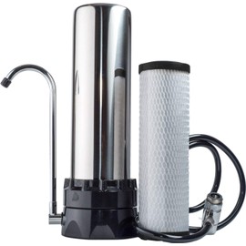 Lake Industries Stainless Steel Countertop Lead Reduction Water Purifier Filter (.5 Micron Carbon Block)