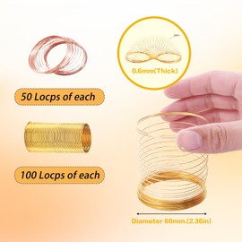 Gin Geomir Durable Stainless Steel Jewelry Craft Wire - 500 Loops, 6 Colors Memory Beading Wire for DIY Necklace, Bracelet, Earring, Ring Making & Art Creations, 3 Yards per Roll