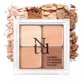 Alsu-eobseum 나틴다 아트 인 무드 아이섀도우 팔레트 (2종) 1.5gX4 Natinda Art in Mood Eyeshadow Palette (2 types) 1.5gX4 [01 Fear Brown Mood]