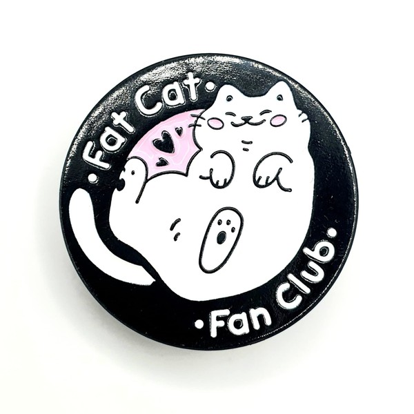 Fat Cat Fanclub Cute Metal Enamel Pin Badge