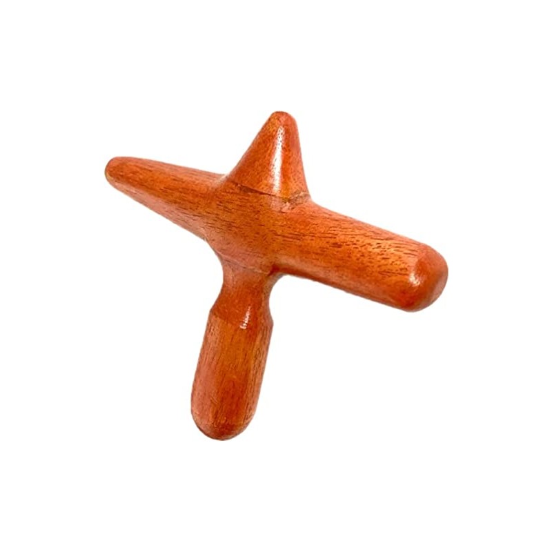 INTHANON Wooden Acupressure Push Bar (Cross Shaped) Massage Stick Foot
