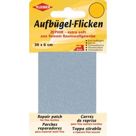 Kleiber + Co.GmbH Zephir Iron-On Patches, Cotton, Light Grey, 30 x 6 x 0.3 cm