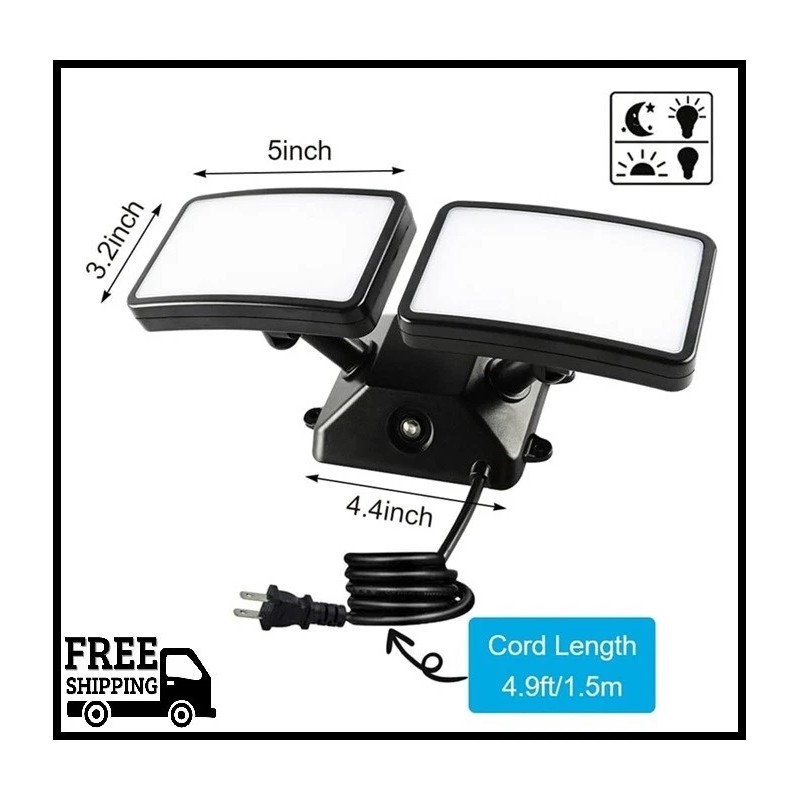 FAGUANGAO Dusk to Dawn LED Security Light,18W Plug in Flood