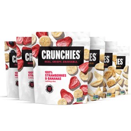 Crunchies Freeze-Dried Fruits, 100% All Natural Crispy Fruit, Non GMO and Kosher, Resealable Freeze Dried Fruit Snack Packs, Pack of 6 (Variety Pack)