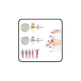 Lymphatic Earrings, 2 Pairs Histone Lymphvity Magnetotherapy Germanium Earrings Gold Silver Hypoallergenic Unique Elegant Hoop For Women Men Jewelry Gift (Gold and Silver)